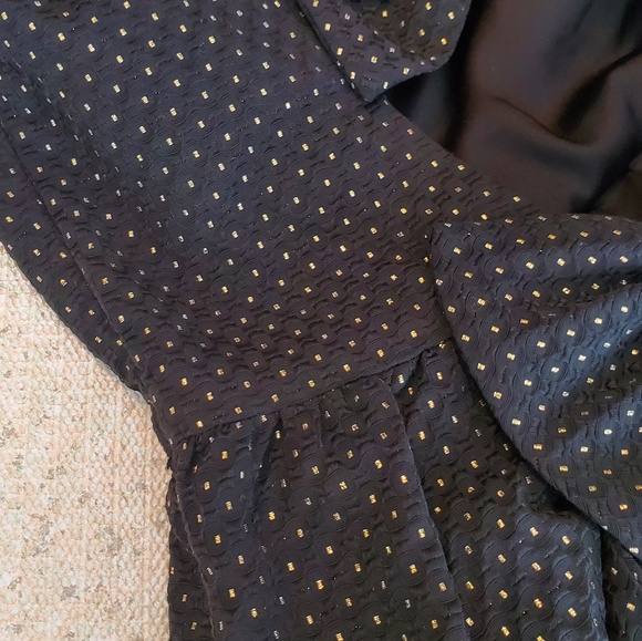 LAST CHANCE Erin Fetherston Winnie bow gold dot pocket dress 4 - Picture 6 of 10